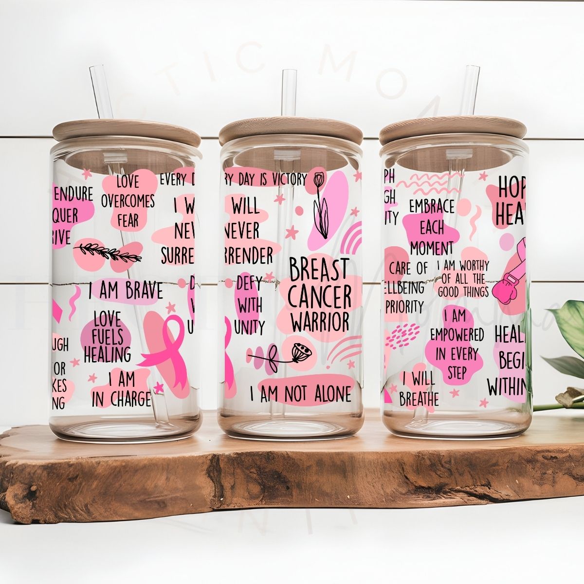 BREAST CANCER WARRIOR AFFIRMATIONS - UV DTF