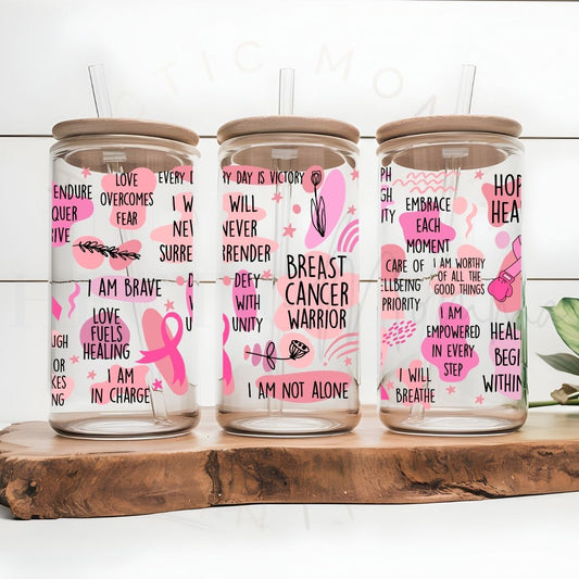 BREAST CANCER WARRIOR AFFIRMATIONS - UV DTF