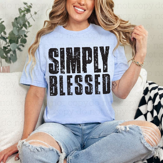 SIMPLY BLESSED *BLACK* - DTF TRANSFER