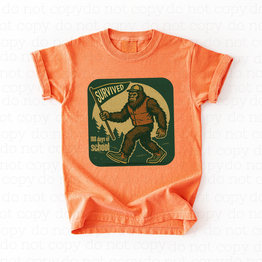 SURVIVED 100 DAYS OF SCHOOL - BIG FOOT - DTF TRANSFER