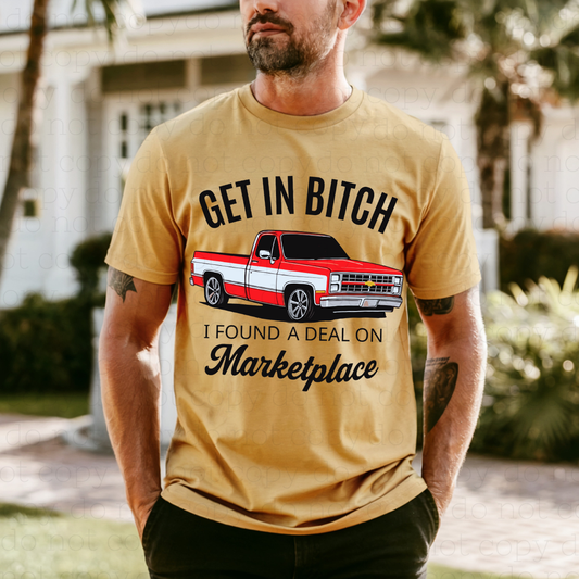 GET IN BITCH I FOUND A DEAL ON MARKETPLACE - RED - DTF TRANSFER - Hectic Momma Printing