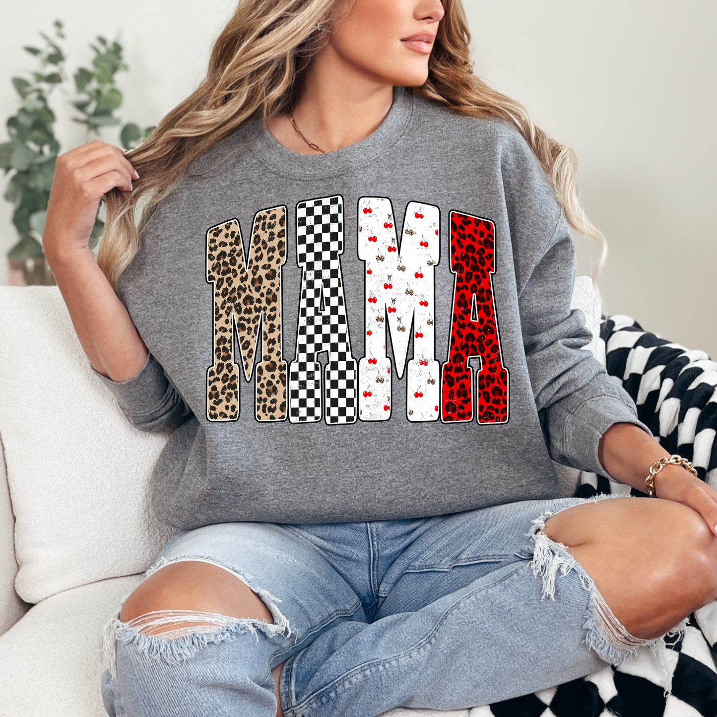 RETRO RED MAMA & CHERRIES - DTF TRANSFER