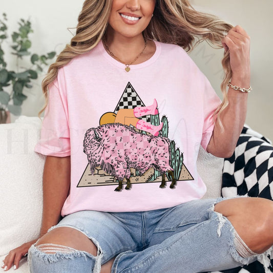 BUFFALO COWGIRL - DTF TRANSFER - Hectic Momma Printing