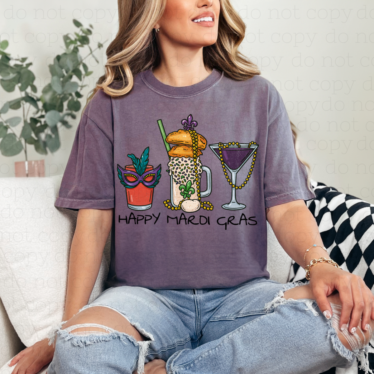 HAPPY MARDI GRAS - DTF TRANSFER
