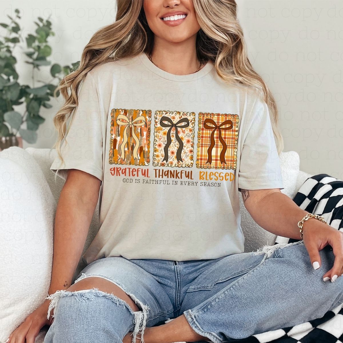 COQUETTE GRATEFUL THANKFUL BLESSED - DTF TRANSFER