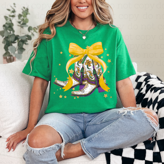 COQUETTE MARDI GRAS BOOTS - DTF TRANSFER