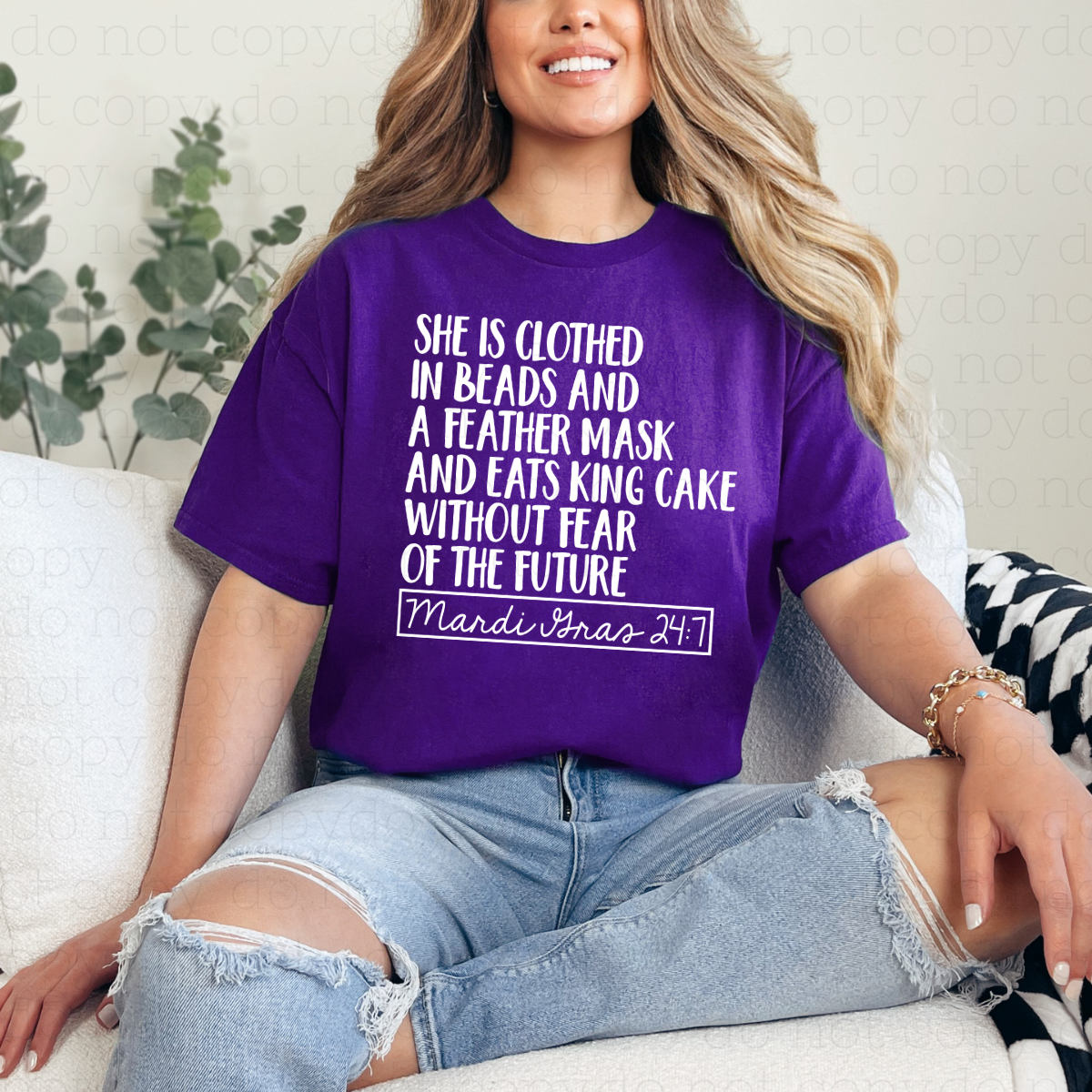 MARDI GRAS 24:7 - WHITE TEXT - DTF TRANSFER