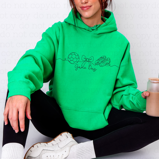 COQUETTE SOCCER GAME DAY - BLACK TEXT - DTF TRANSFER - Hectic Momma Printing