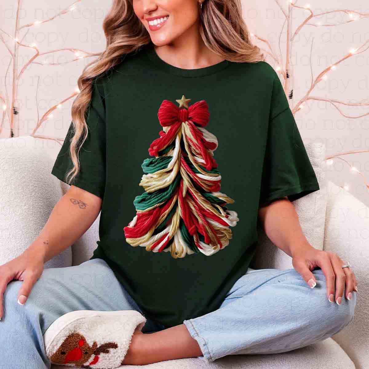 COQUETTE YARN CHRISTMAS TREE *FAUX YARN* - DTF TRANSFER