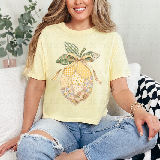 COQUETTE PATCHWORK LEMON - DTF TRANSFER - Hectic Momma Printing