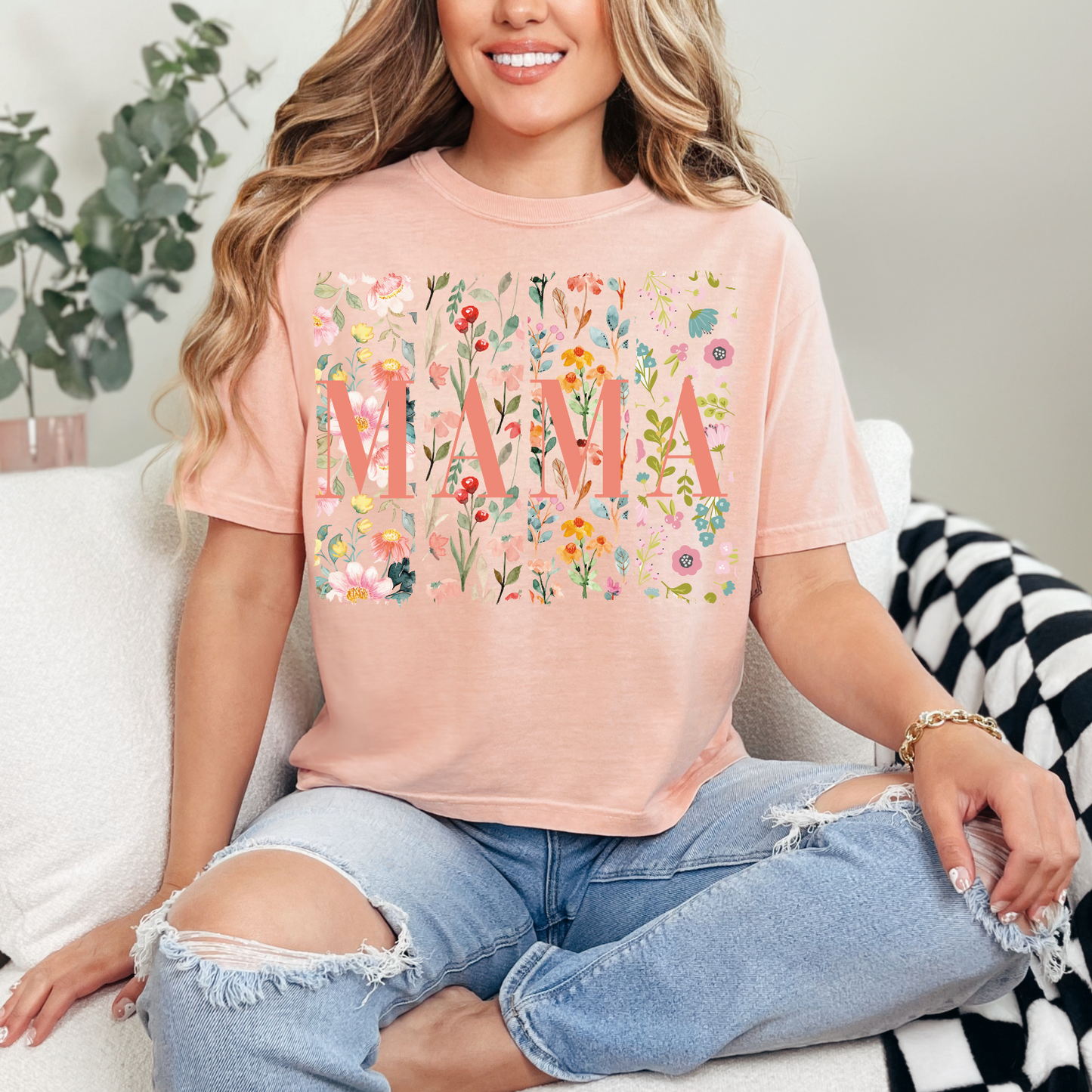 MAMA FLORAL COLLAGE - DTF TRANSFER - Hectic Momma Printing