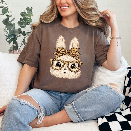 COQUETTE LEOPARD PRINT BUNNY - FAUX YARN - DTF TRANSFER