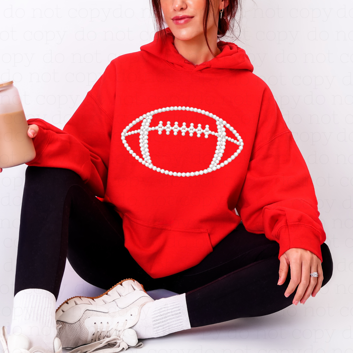 FOOTBALL - FAUX PEARL - DTF TRANSFER - Hectic Momma Printing