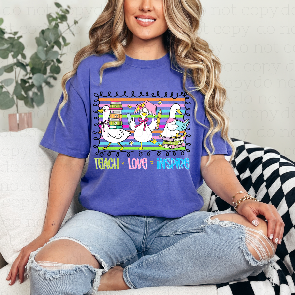 COQUETTE TEACH LOVE INSPIRE - DTF TRANSFER - Hectic Momma Printing