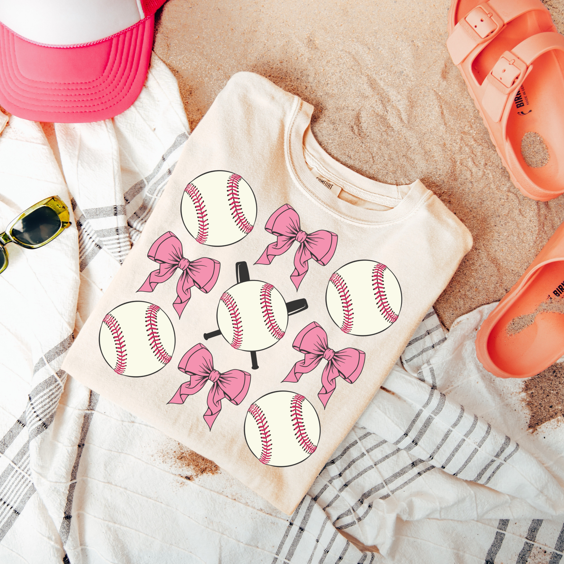 BASEBALL & BOWS COQUETTE - DTF TRANSFER - Hectic Momma Printing