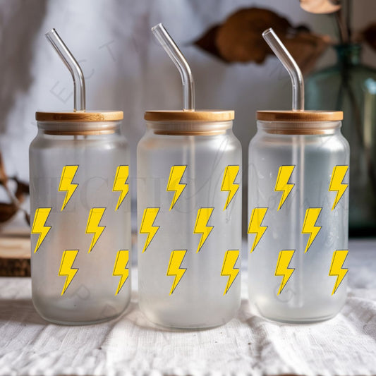 YELLOW LIGHTINING BOLTS - UV DTF