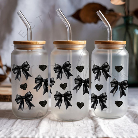 COQUETTE BLACK BOWS - UV DTF