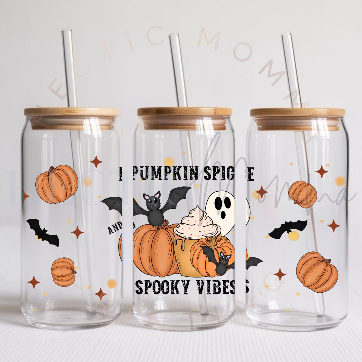 PUMPKIN SPICE AND SPOOKY VIBES - UV DTF