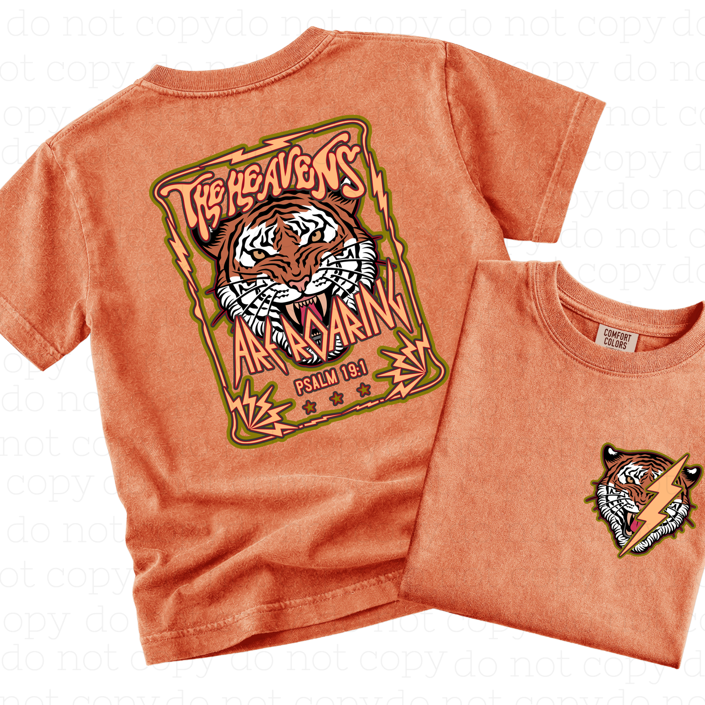 THE HEAVENS ARE ROARING - FRONT+BACK - DTF TRANSFER