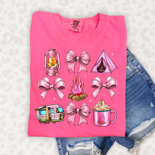 PINK CAMPING COLLAGE COQUETTE - DTF TRANSFER