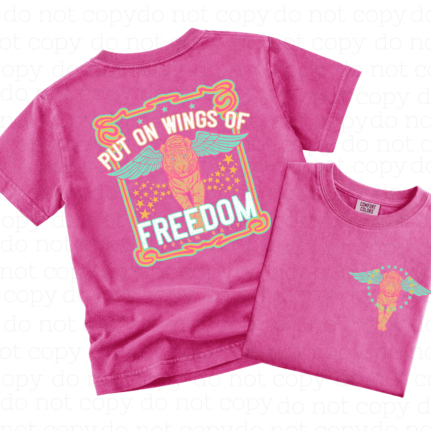 PUT ON WINGS OF FREEDOM - FRONT+BACK - DTF TRANSFER