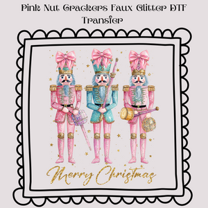 Pink Nut Crackers Faux Glitter