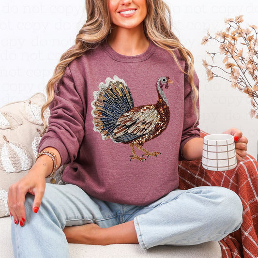 BEDAZZLED TURKEY *FAUX RHINESTONES* - DTF TRANSFER