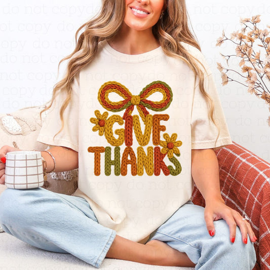 COQUETTE GIVE THANKS *FAUX YARN* - DTF TRANSFER