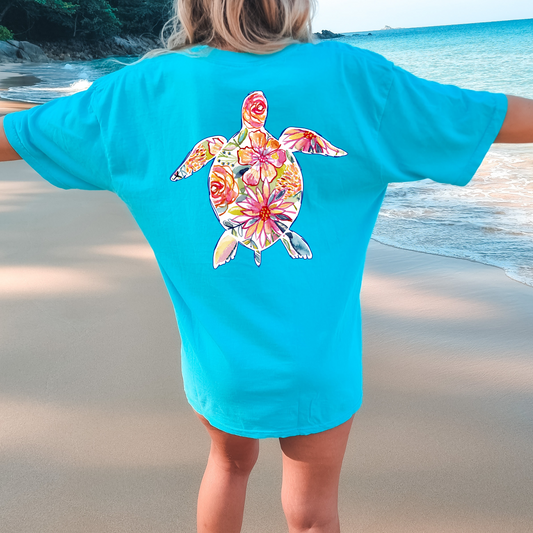 Floral Turtle  T-shirt