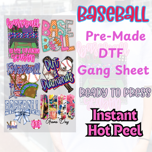 Baseball DTF Transfer Bundle - Ready to press for Shirts and Crafters #DTFTransfers #baseballtransfer