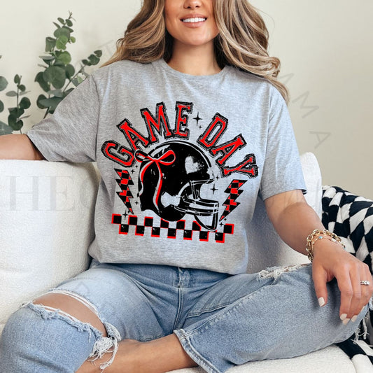 COQUETTE GAME DAY *BLACK/RED-BLACK OUTLINE* - DTF TRANSFER