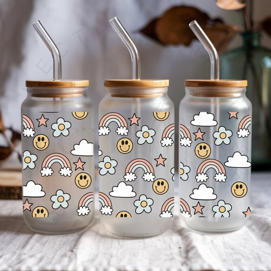 SMILEY FACES & RAINBOWS - UV DTF