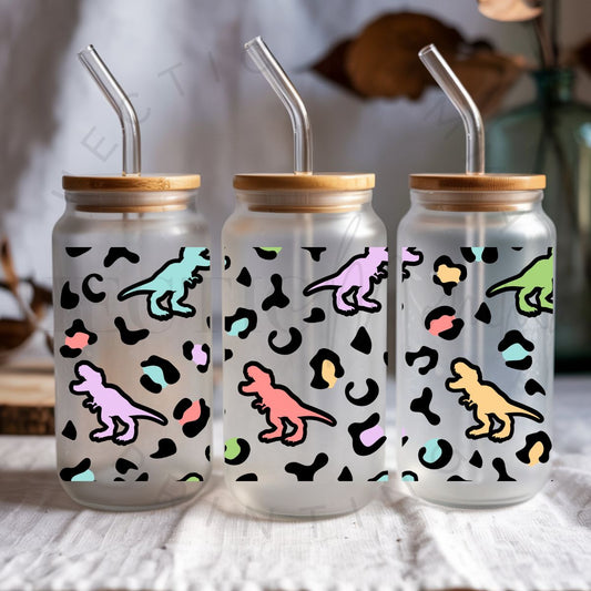 RAINBOW ANIMAL PRINT DINOS - UV DTF