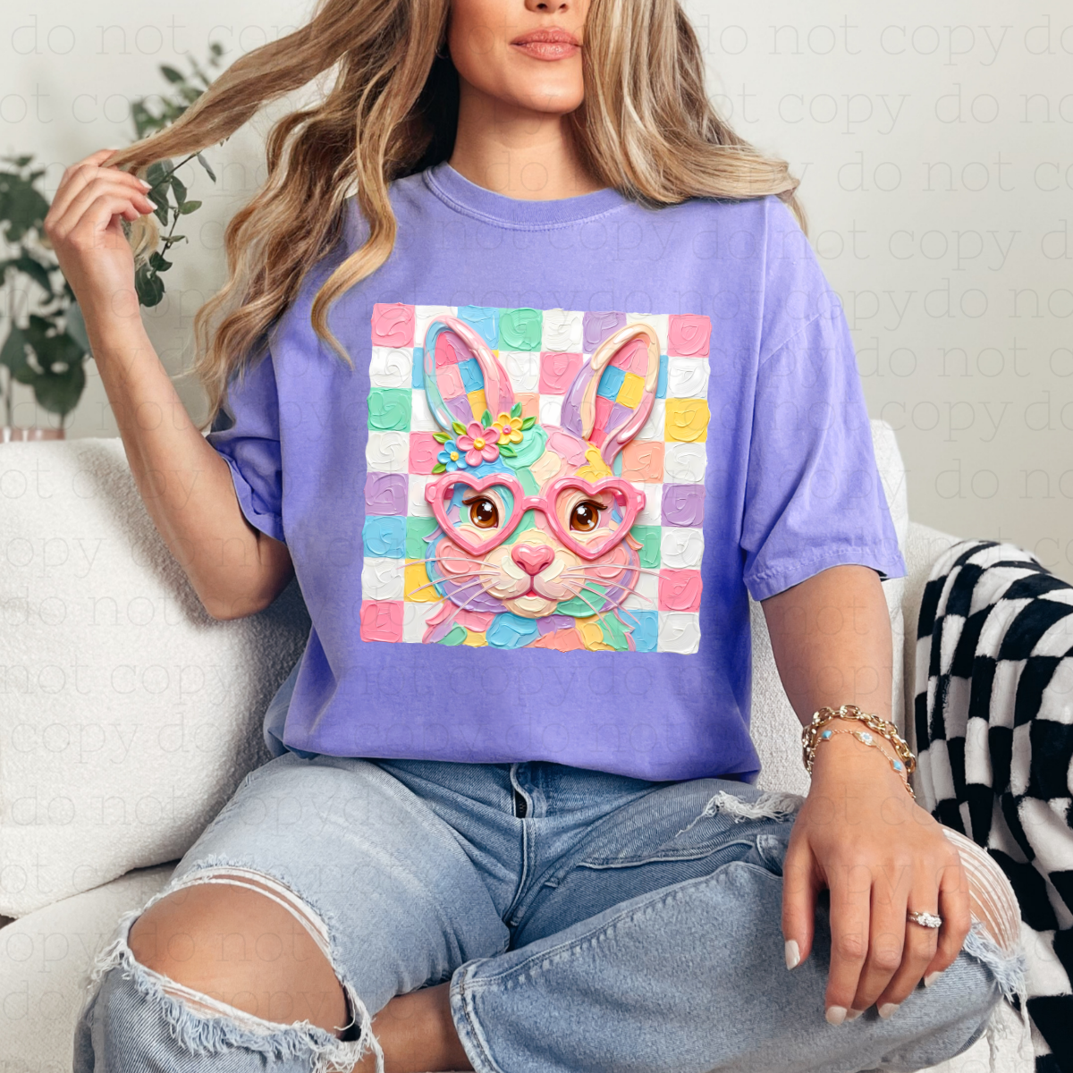 PAINTED EASTER BUNNY - DTF TRANSFER