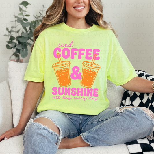 ICED COFFEE & SUNSHINE - DTF TRANSFER - Hectic Momma Printing