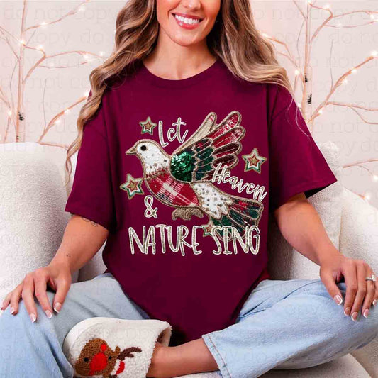 LET HEAVEN & NATURE SING *FAUX EMBROIDERY/FAUX SEQUIN* - DTF TRANSFER