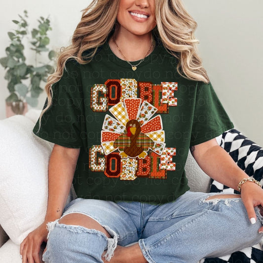 PATCHWORK GOBBLE GOBBLE - DTF TRANSFER