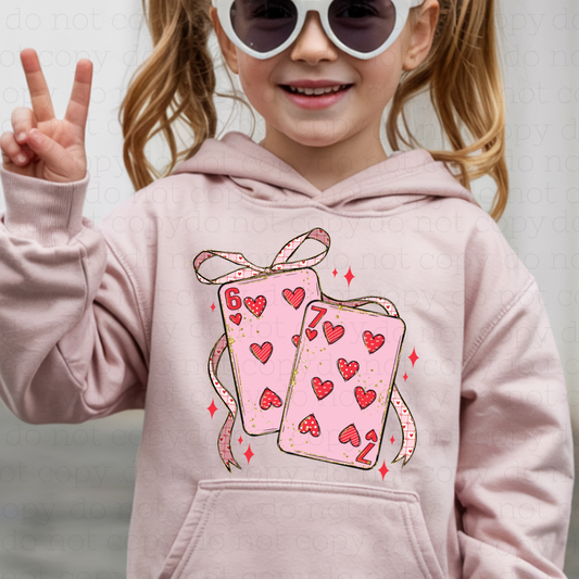 COQUETTE 6 7 - HEART CARDS - DTF TRANSFER