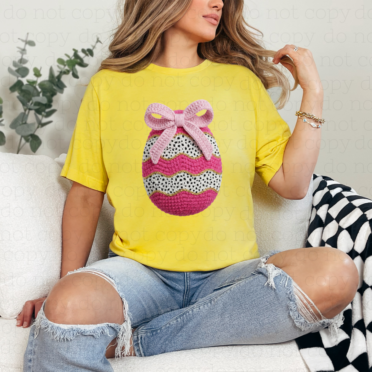 COQUETTE EASTER EGG - FAUX YARN - DTF TRANSFER