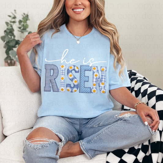 PATCHWORK HE IS RISEN - DTF TRANSFER - Hectic Momma Printing
