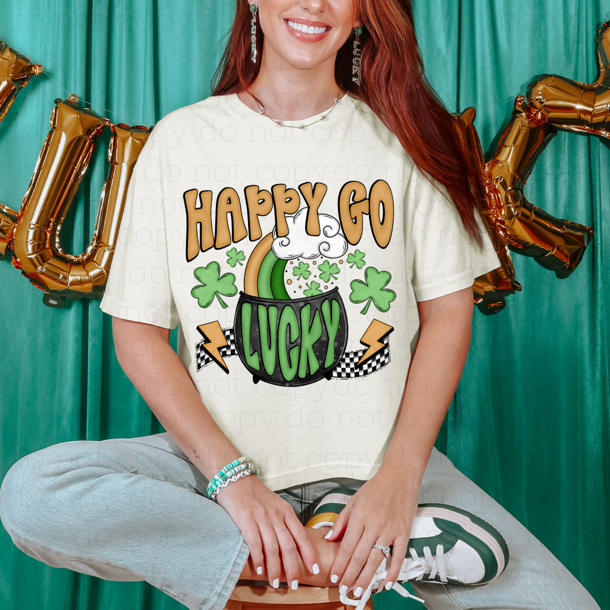 HAPPY GO LUCKY - DTF TRANSFER