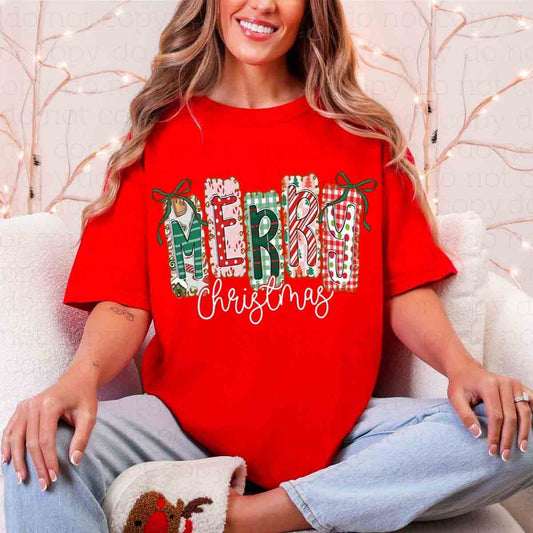 COQUETTE MERRY CHRISTMAS *WHITE TEXT* - DTF TRANSFER