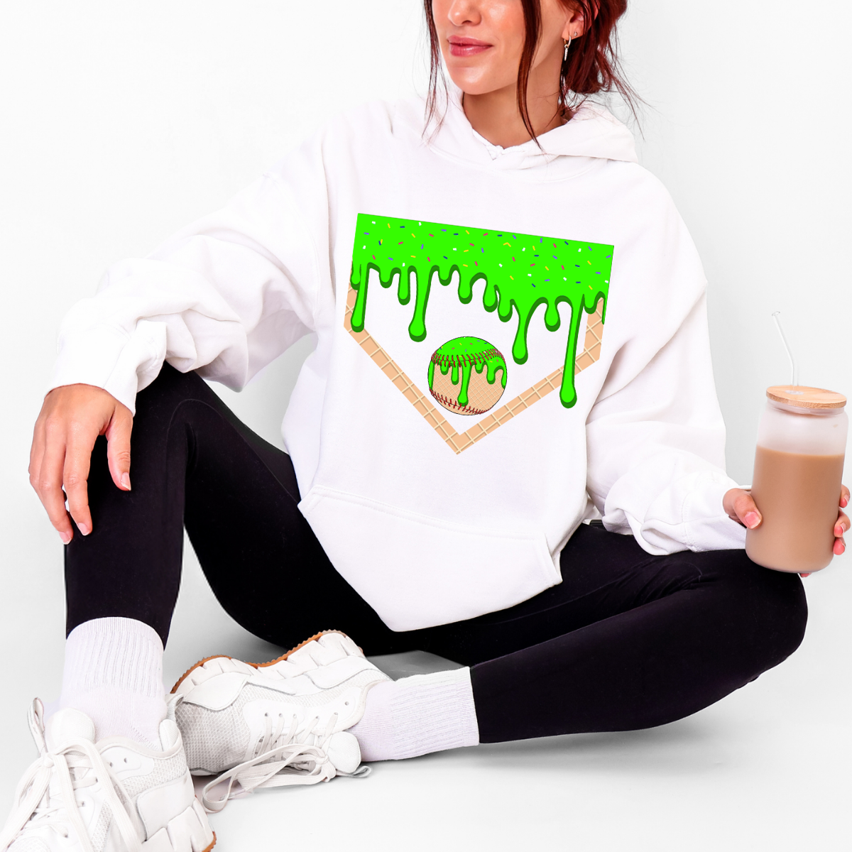 GREEN BASEBALL DRIP - DTF TRANSFER - Hectic Momma Printing