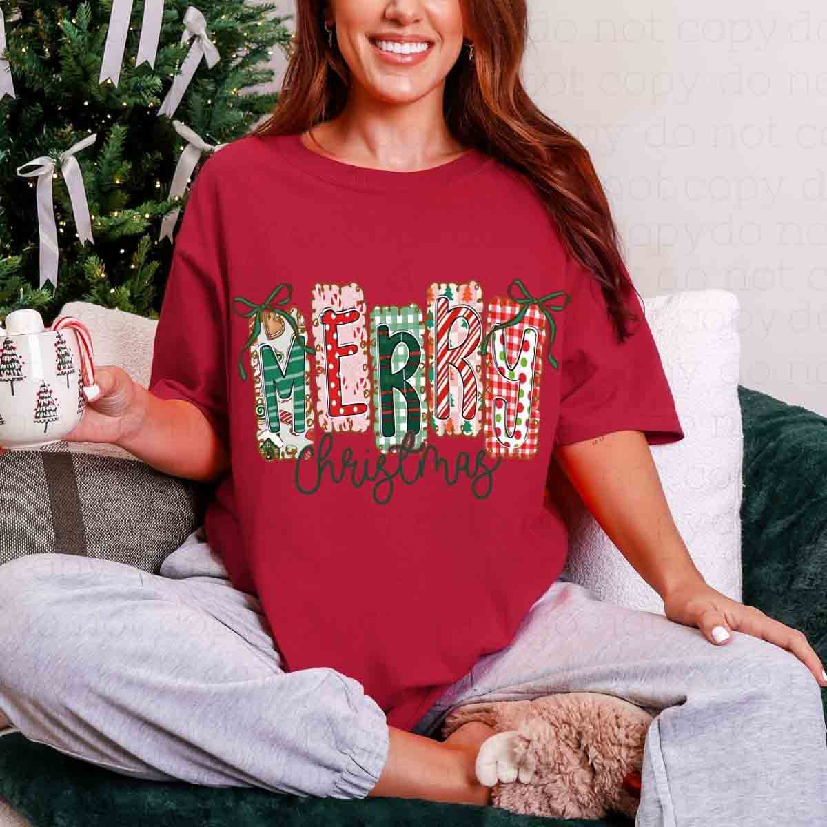 COQUETTE MERRY CHRISTMAS *GREEN TEXT* - DTF TRANSFER