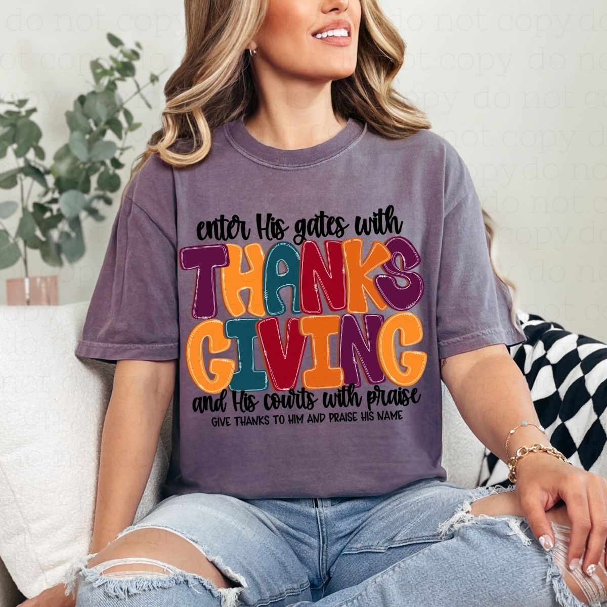 ENTER HIS GATES WITH THANKS - DTF TRANSFER