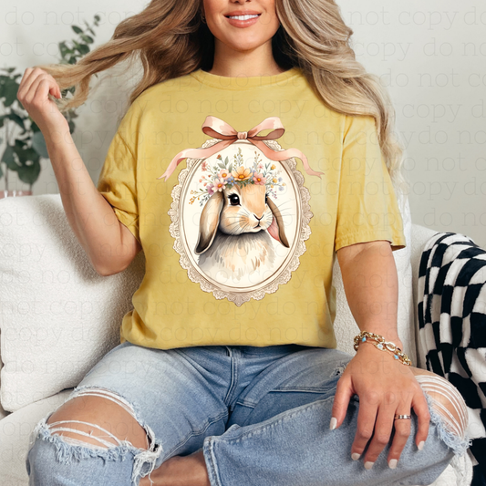 COQUETTE VINTAGE FLORAL EASTER BUNNY - DTF TRANSFER