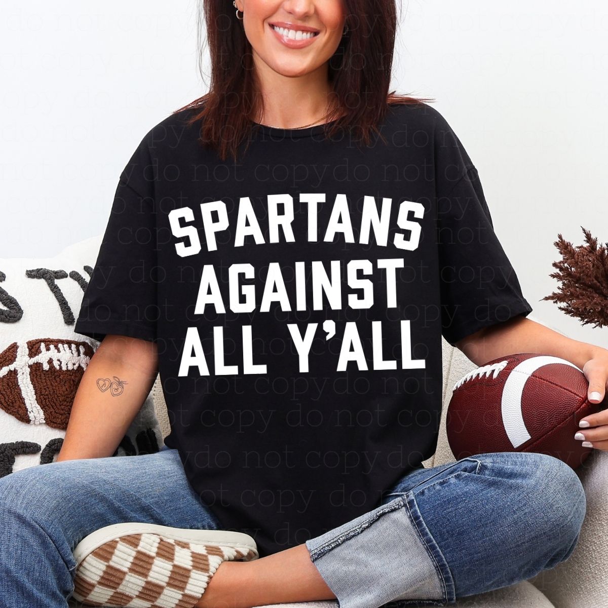 SPARTANS AGAINST ALL Y'ALL - DTF TRANSFER - Hectic Momma Printing