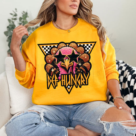 DEF HUNGRY *FAUX EMBROIDERY/FAUX SEQUIN* - DTF TRANSFER