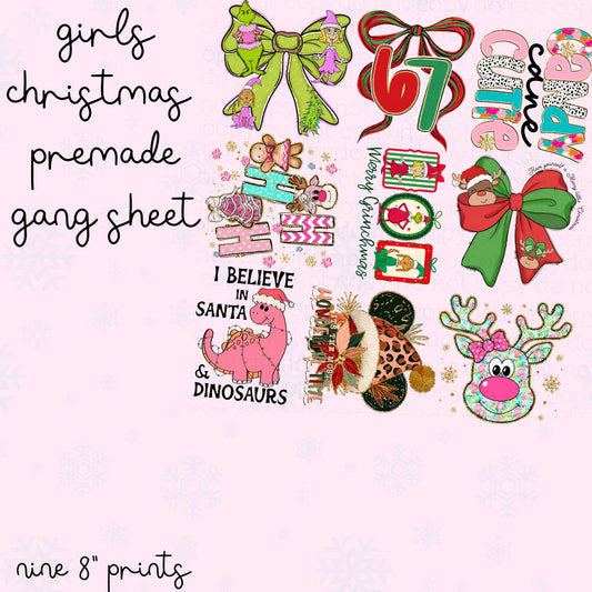 GIRLS CHRISTMAS 2025 - 22.5X24 - DTF PREMADE GANG SHEET