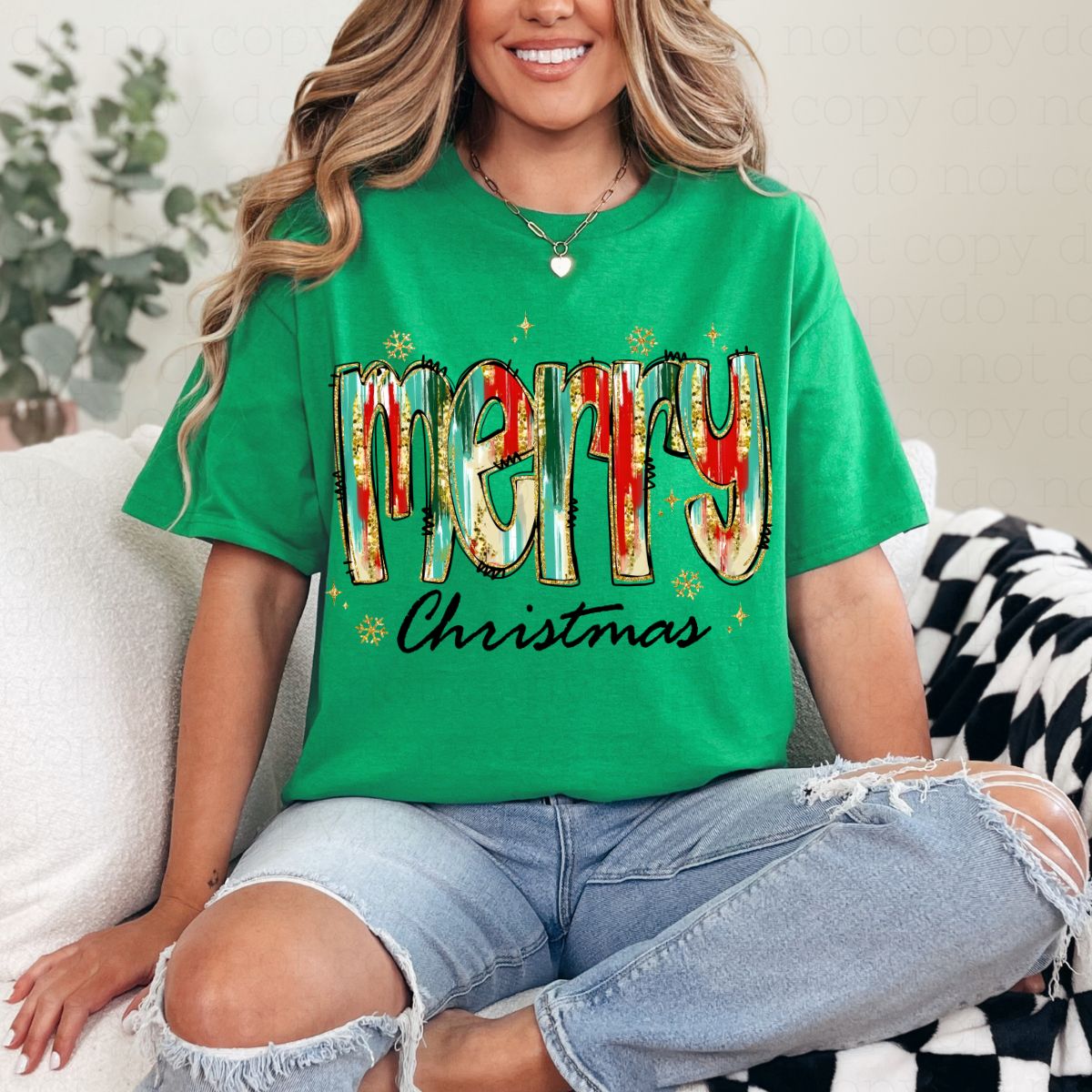 BRUSHSTROKE MERRY CHRISTMAS - DTF TRANSFER